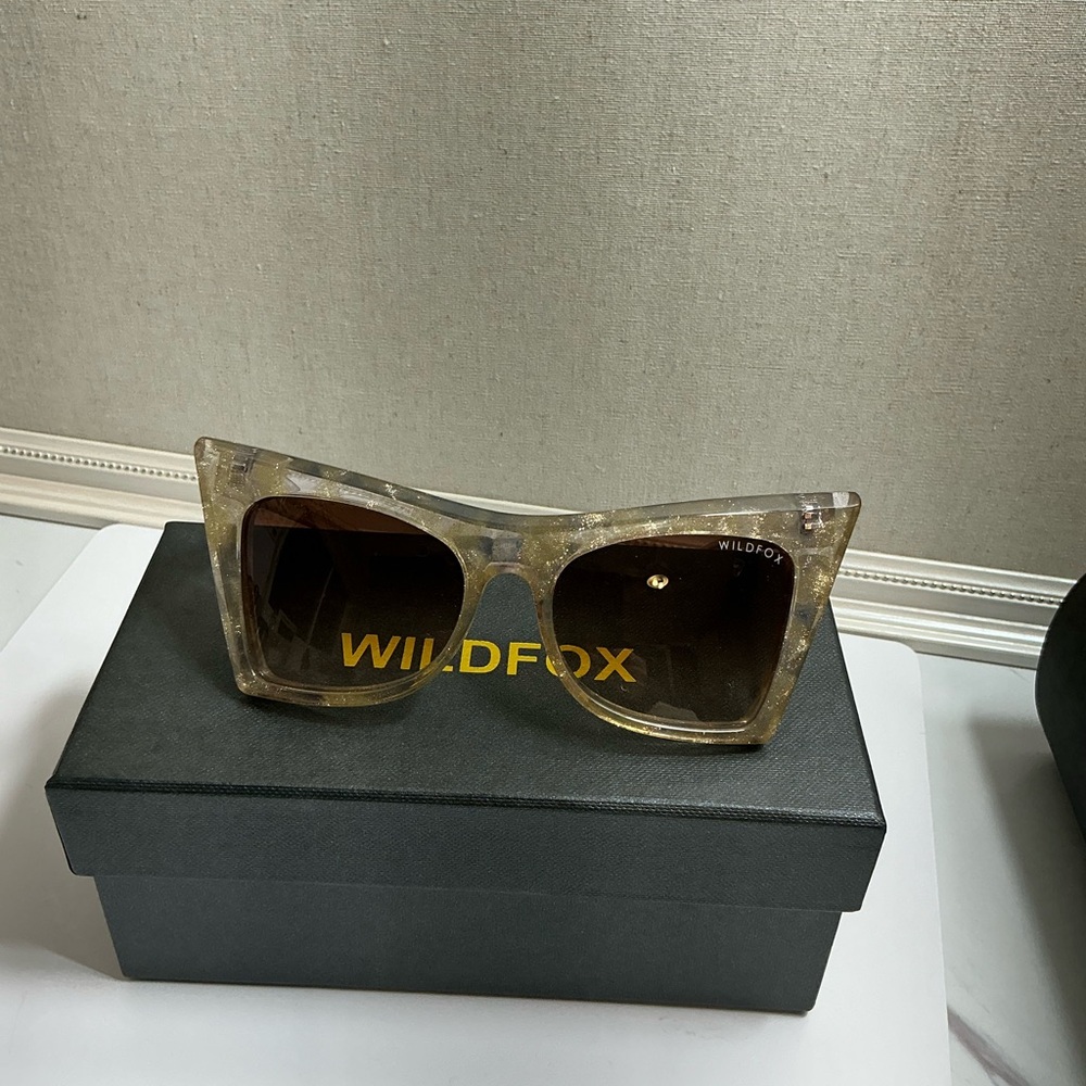 Wildfox Gold CLEAR Shimmer sunglasses